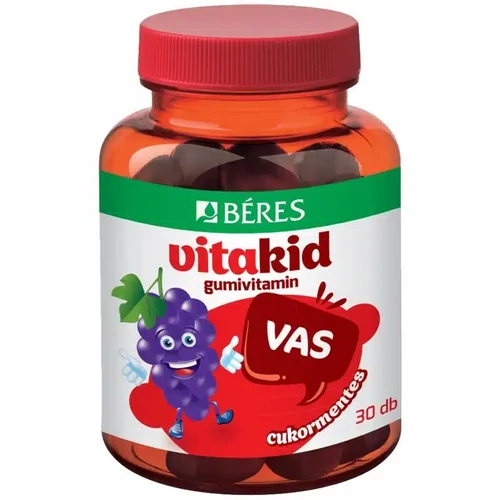 Image of Béres Vitakid Vas cukormentes gumivitamin – 30db