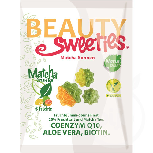 Image of Beauty Sweeties gluténmentes VEGÁN gumicukor matcha napocskák 125 g